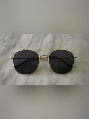 Quay Australia Gold Frame Sunglasses with Black Lenses